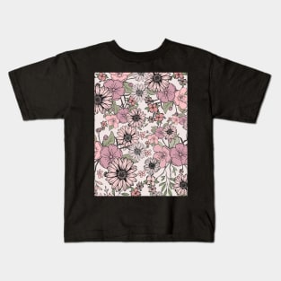 Wild Flowers Floral Pattern Design Kids T-Shirt